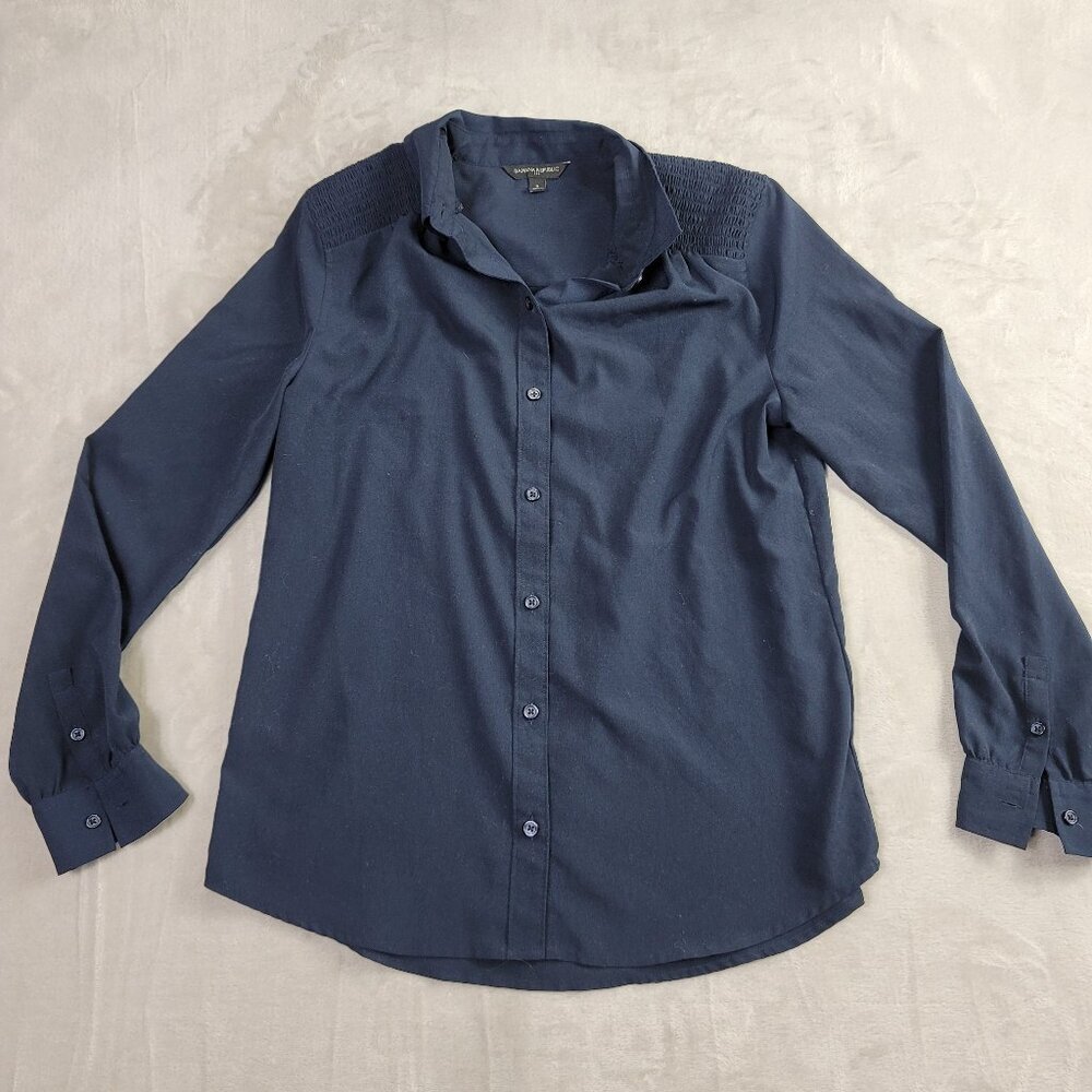 Banana Republic Navy Blue Longsleeve Button-Up Women's' Blouse | Size S